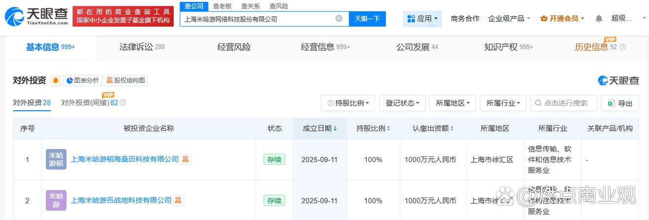 天眼查工商信息显示,9月11日,上海米